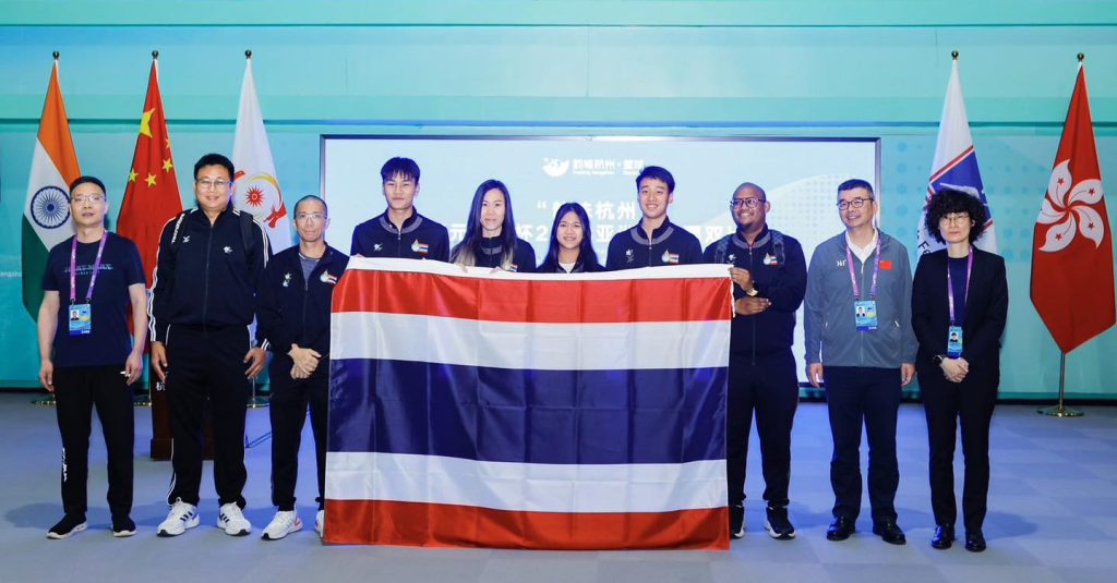 นักกีฬาสควอชทีมชาติไทยและคณะเดินทางเข้าร่วมการแข่งขันกีฬาสควอชรายการ ExcitingHangzhou Asian Squash Mixed Doubles Tournament